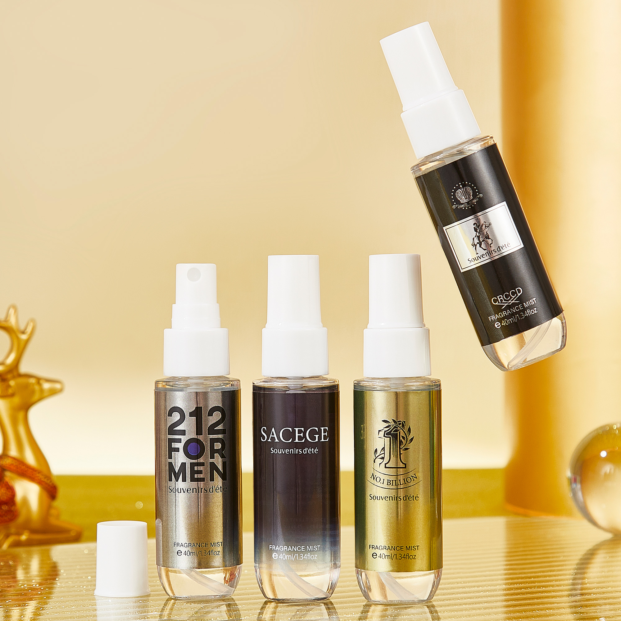 4pcs black gold men's perfume, – Fragrance Perfume For Hair Bewertung und Preis
